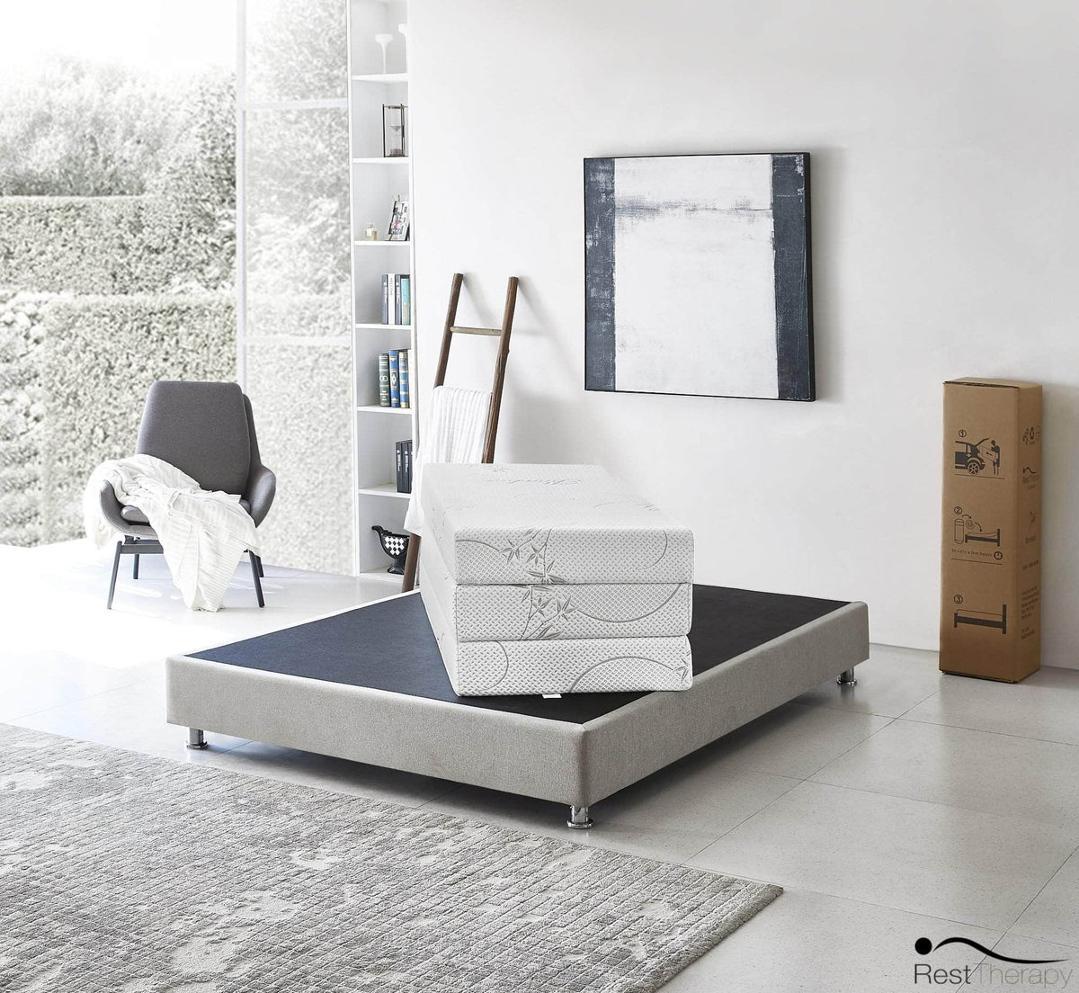 Rest Therapy 6 Inch Exhilarate Tri Fold Bamboo Cool Gel Memory Foam Mattress, image 7