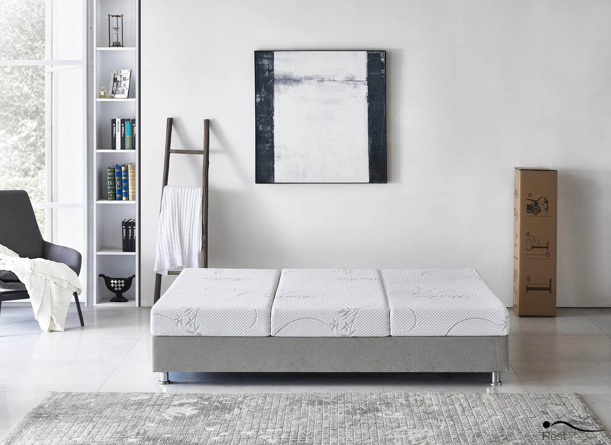 Rest Therapy 6 Inch Exhilarate Tri Fold Bamboo Cool Gel Memory Foam Mattress, image 3