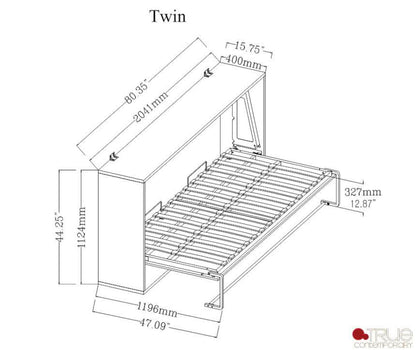 Pending - True Contemporary Heidi White Horizontal Murphy Wall Pull Down Bed - Available in 3 Sizes