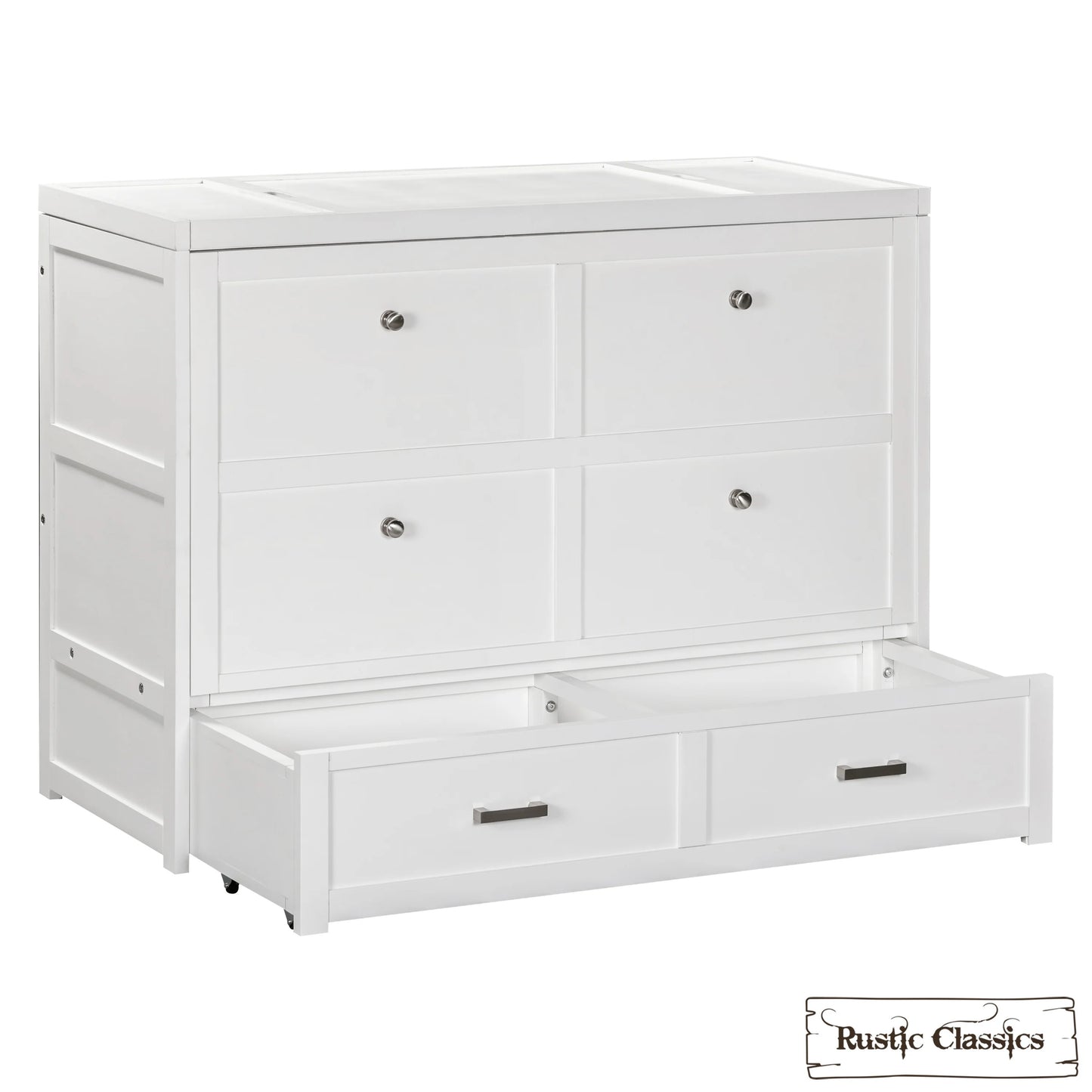 Stow Full Size Murphy Bed Cabinet with Gel Memory Foam Mattress - Available in 4 Colours