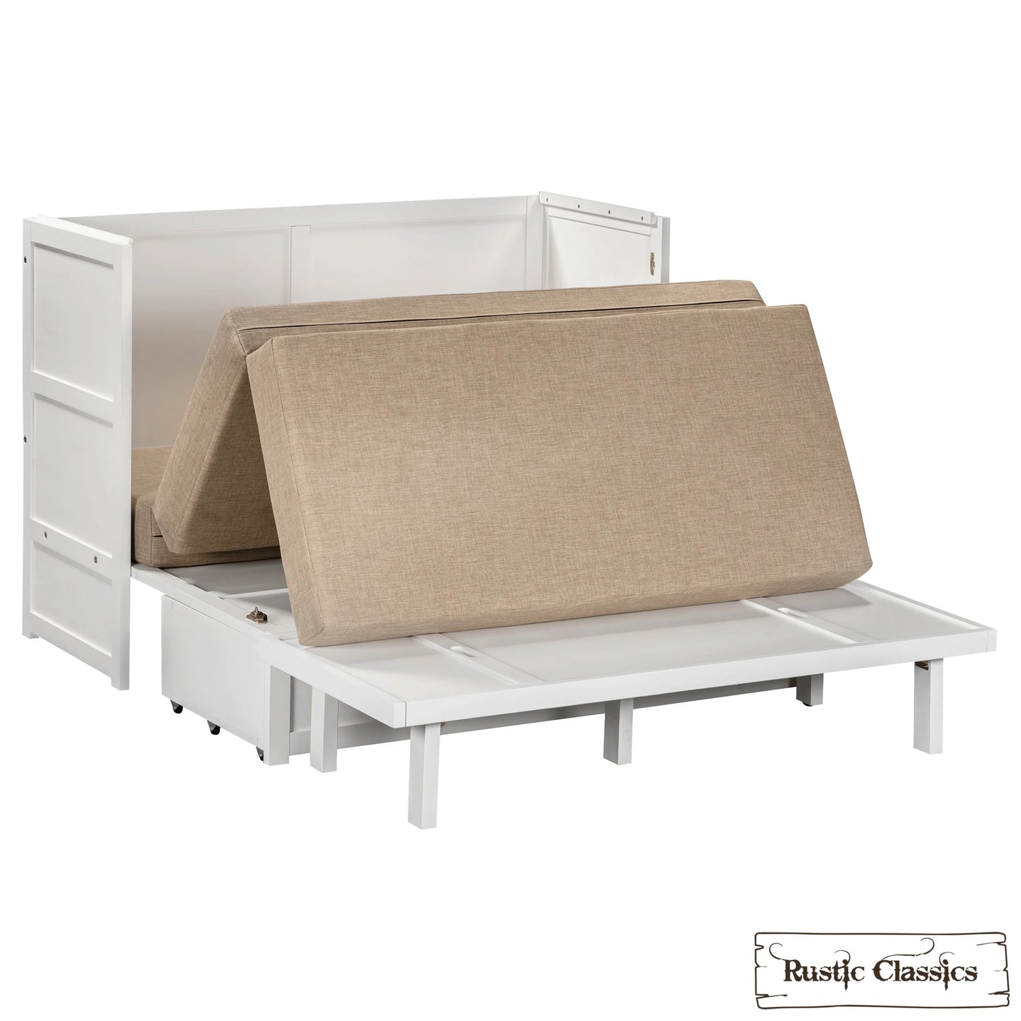 Stow Full Size Murphy Bed Cabinet with Gel Memory Foam Mattress - Available in 4 Colours