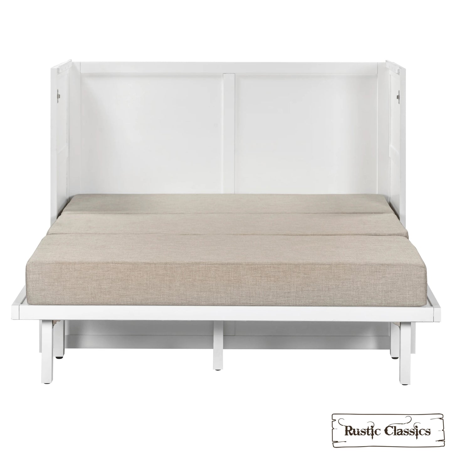 Stow Full Size Murphy Bed Cabinet with Gel Memory Foam Mattress - Available in 4 Colours