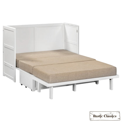 Stow Full Size Murphy Bed Cabinet with Gel Memory Foam Mattress - Available in 4 Colours