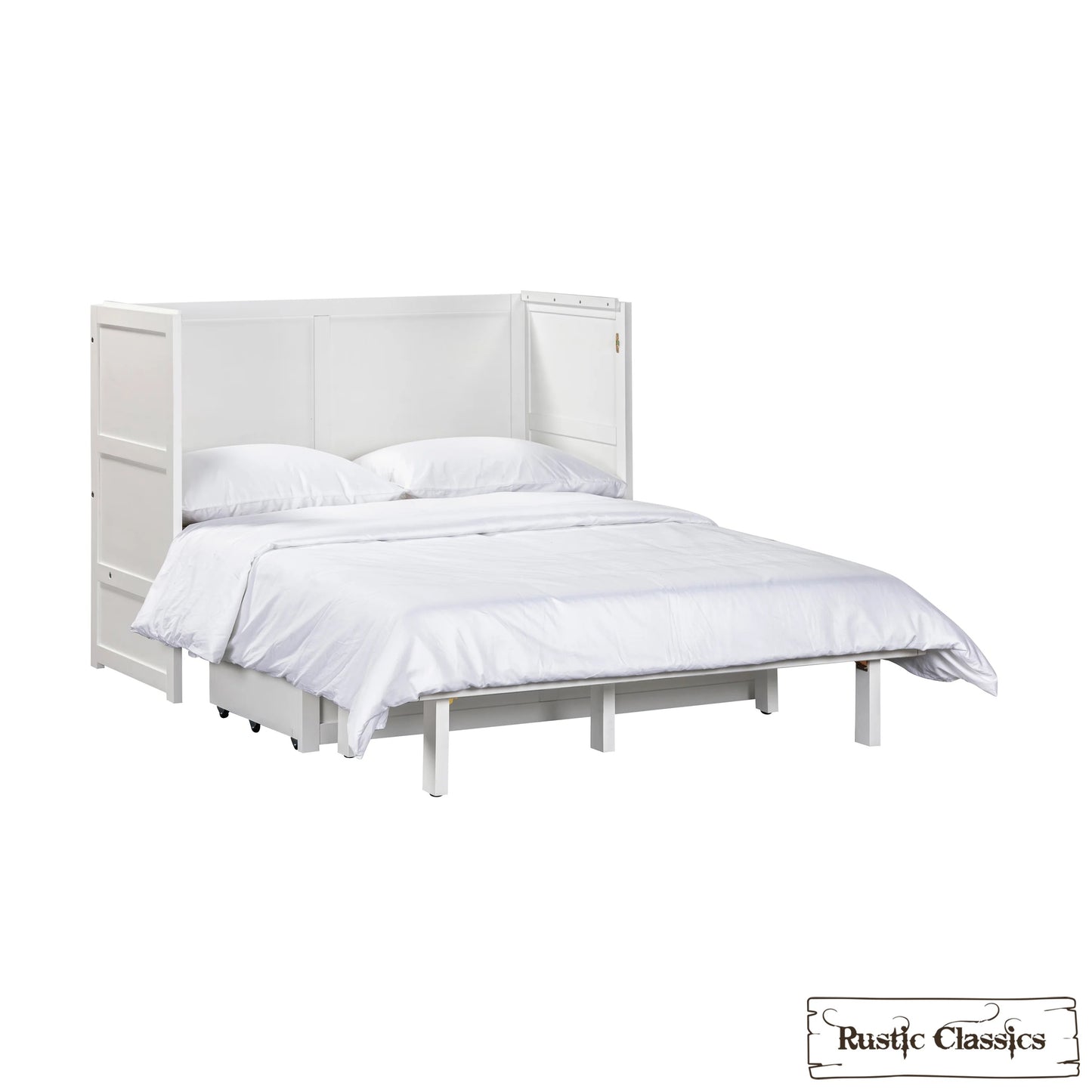 Stow Full Size Murphy Bed Cabinet with Gel Memory Foam Mattress - Available in 4 Colours