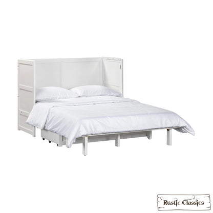 Stow Full Size Murphy Bed Cabinet with Gel Memory Foam Mattress - Available in 4 Colours