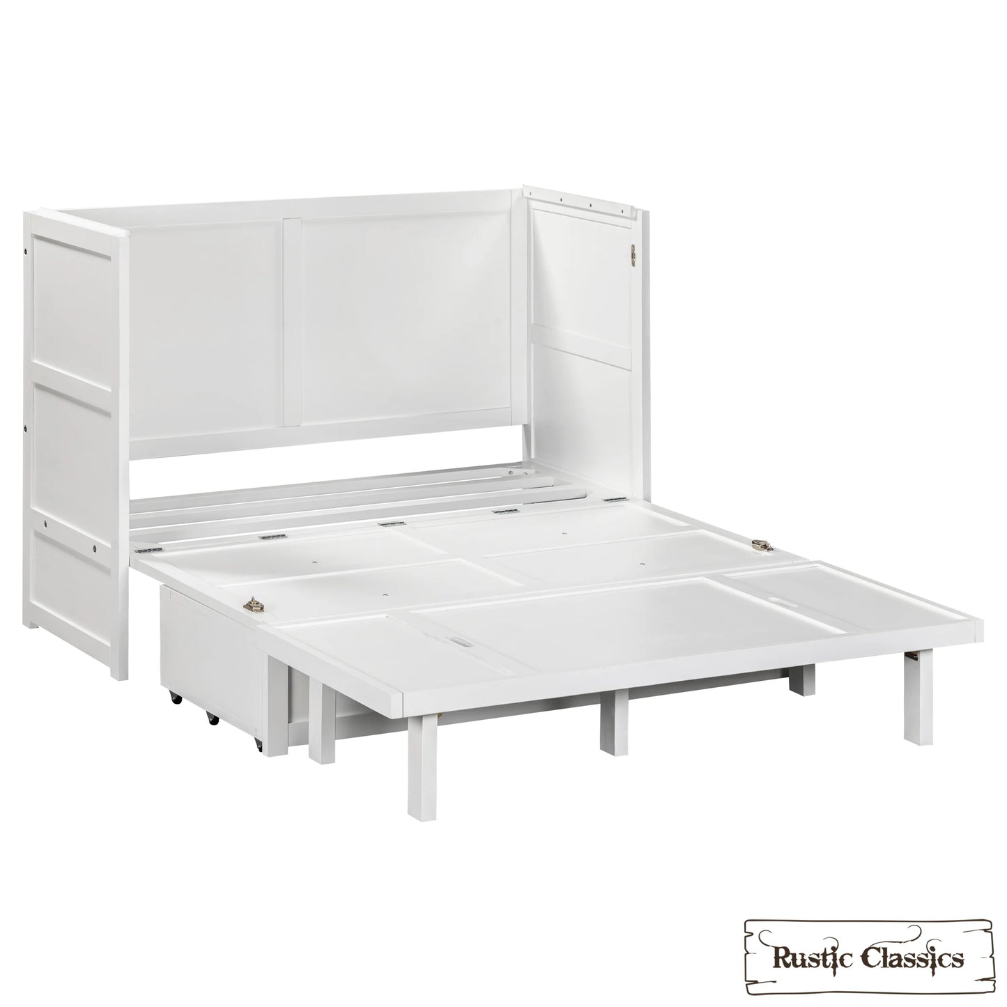 Stow Full Size Murphy Bed Cabinet with Gel Memory Foam Mattress - Available in 4 Colours