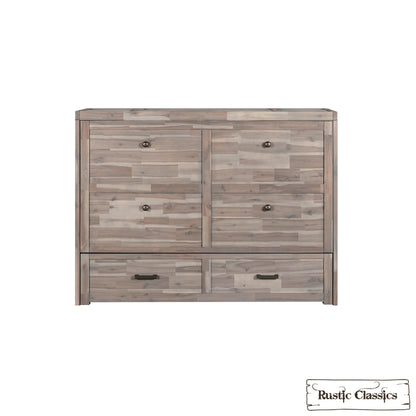 Stow Full Size Murphy Bed Cabinet with Gel Memory Foam Mattress - Available in 4 Colours