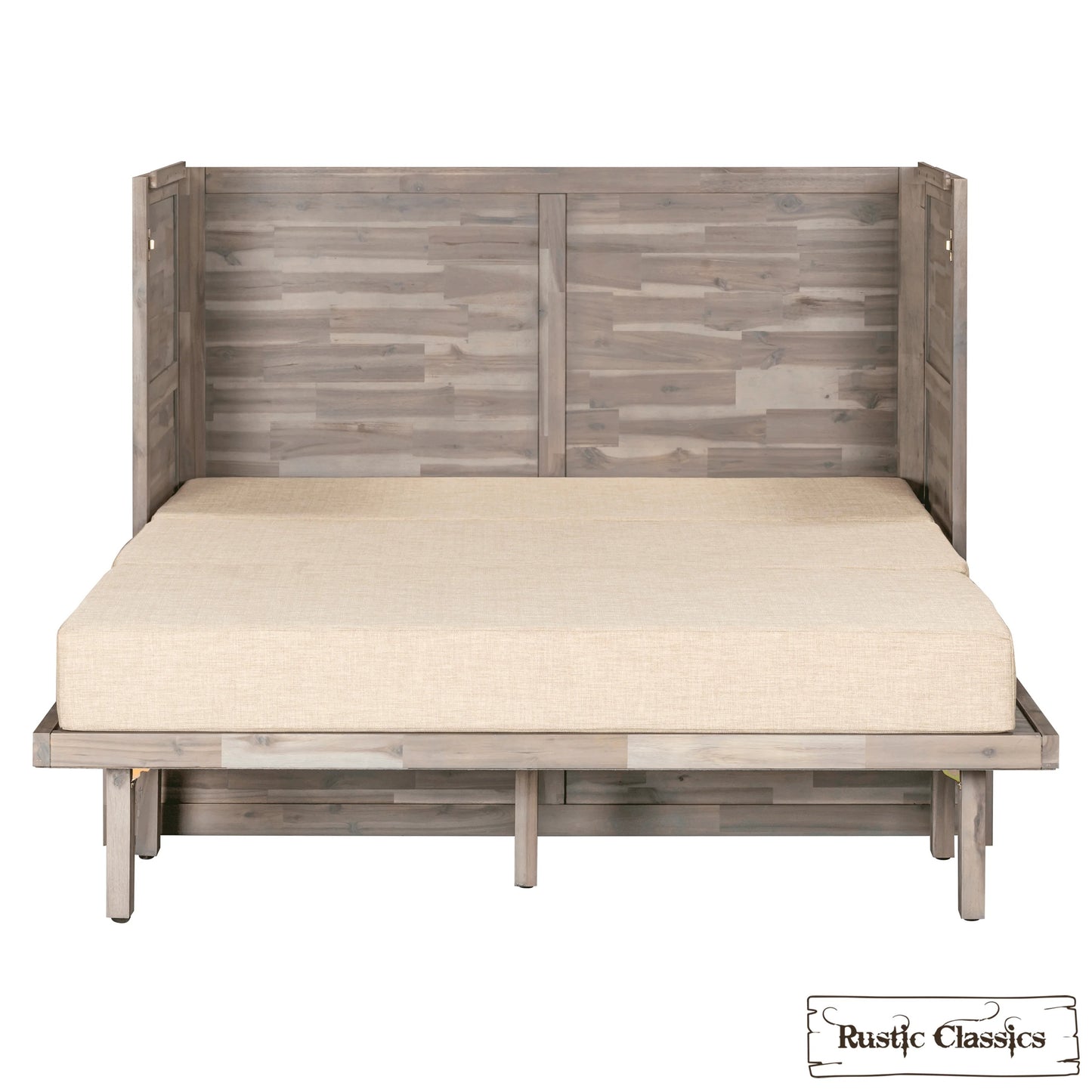 Stow Full Size Murphy Bed Cabinet with Gel Memory Foam Mattress - Available in 4 Colours