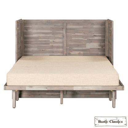 Stow Full Size Murphy Bed Cabinet with Gel Memory Foam Mattress - Available in 4 Colours