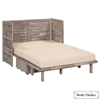 Stow Full Size Murphy Bed Cabinet with Gel Memory Foam Mattress - Available in 4 Colours