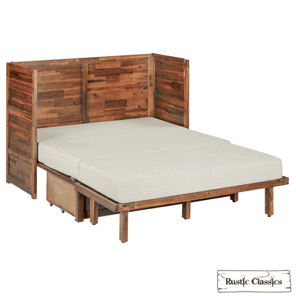 Stow Full Size Murphy Bed Cabinet with Gel Memory Foam Mattress - Available in 4 Colours