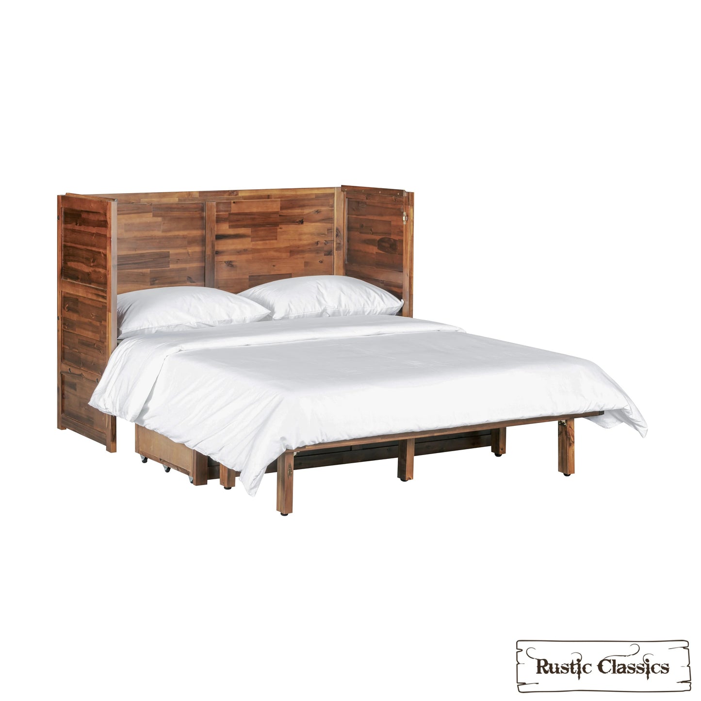 Stow Full Size Murphy Bed Cabinet with Gel Memory Foam Mattress - Available in 4 Colours