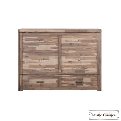 Stow Full Size Murphy Bed Cabinet with Gel Memory Foam Mattress - Available in 4 Colours