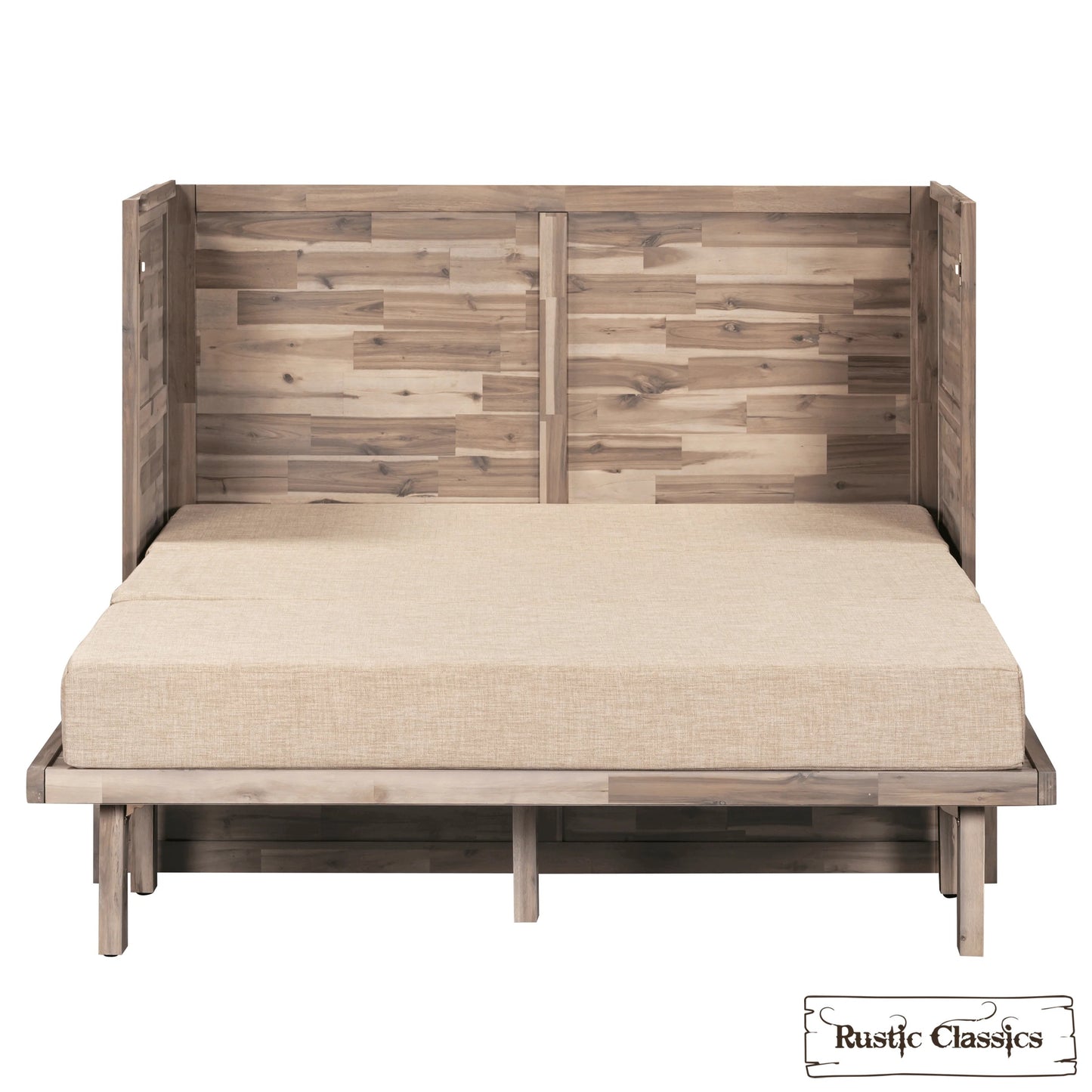 Stow Full Size Murphy Bed Cabinet with Gel Memory Foam Mattress - Available in 4 Colours