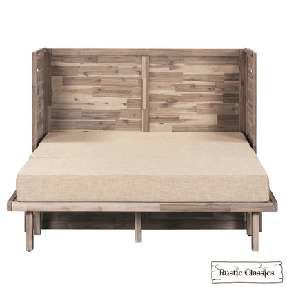 Stow Full Size Murphy Bed Cabinet with Gel Memory Foam Mattress - Available in 4 Colours