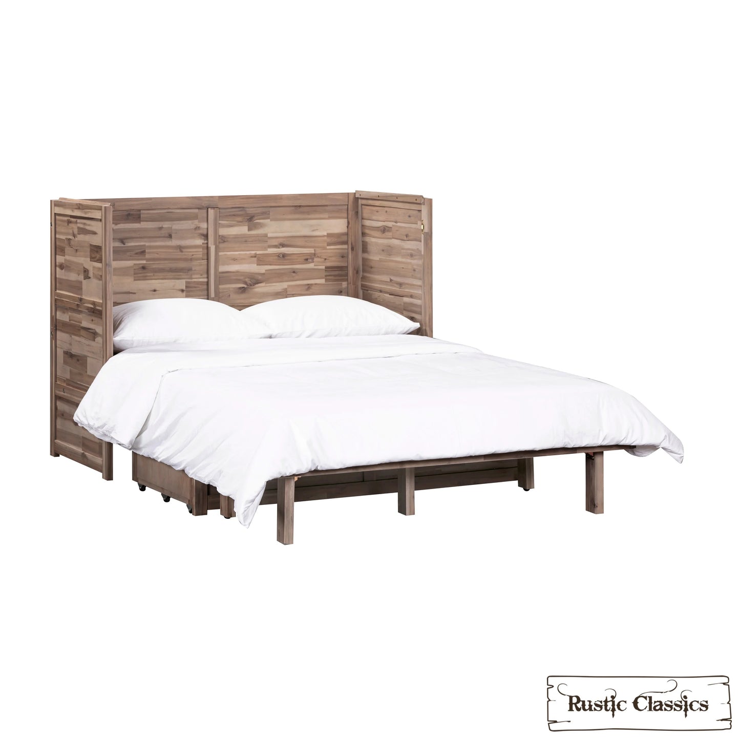 Stow Full Size Murphy Bed Cabinet with Gel Memory Foam Mattress - Available in 4 Colours