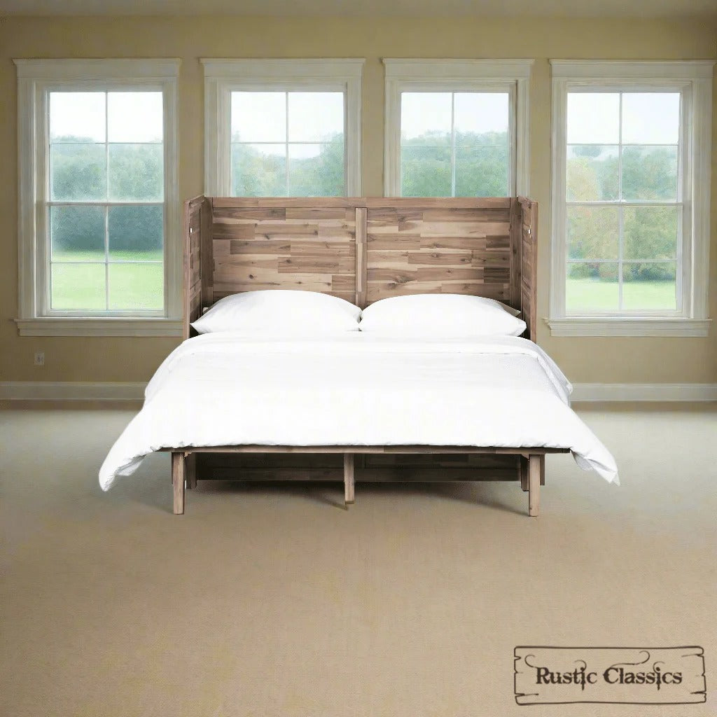 Stow Full Size Murphy Bed Cabinet with Gel Memory Foam Mattress - Available in 4 Colours