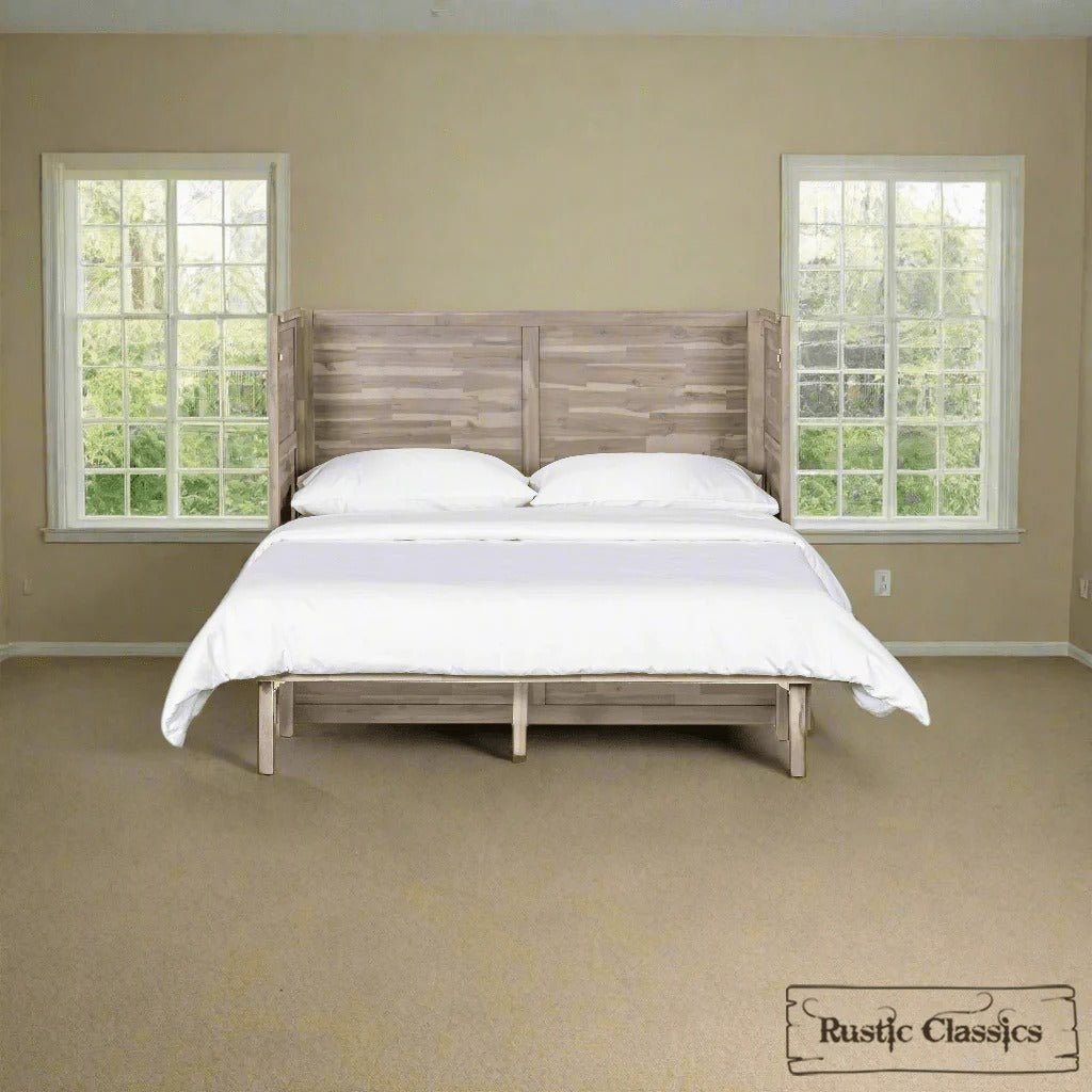 Stow Full Size Murphy Bed Cabinet with Gel Memory Foam Mattress - Available in 4 Colours