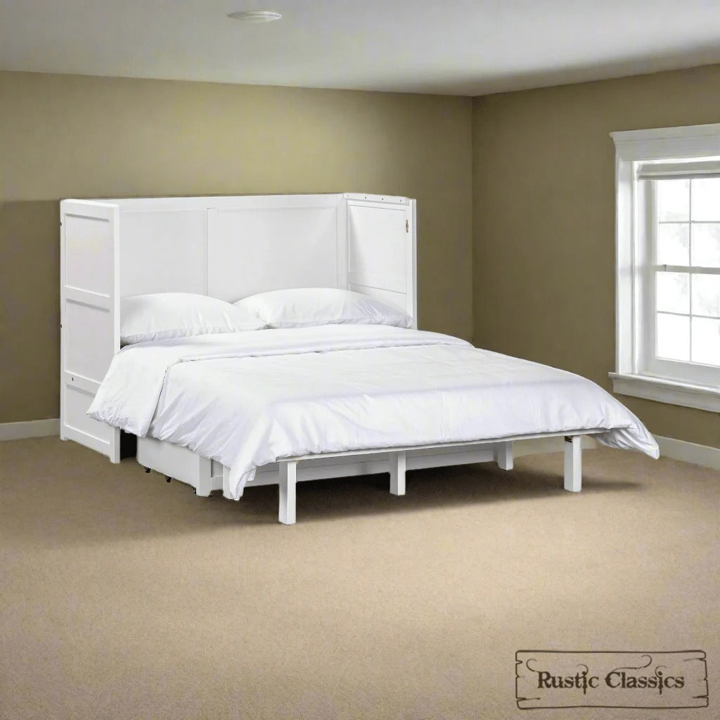 Stow Full Size Murphy Bed Cabinet with Gel Memory Foam Mattress - Available in 4 Colours
