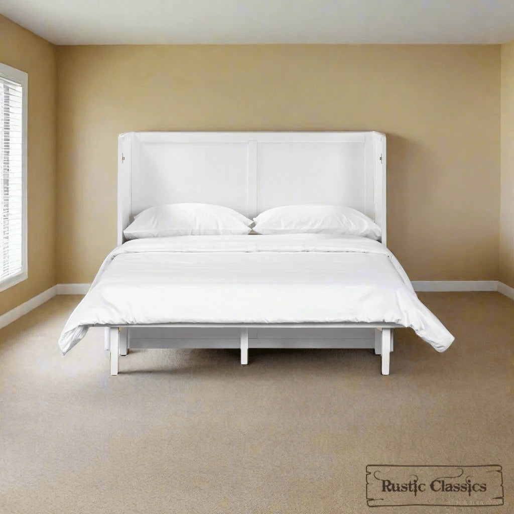Stow Full Size Murphy Bed Cabinet with Gel Memory Foam Mattress - Available in 4 Colours