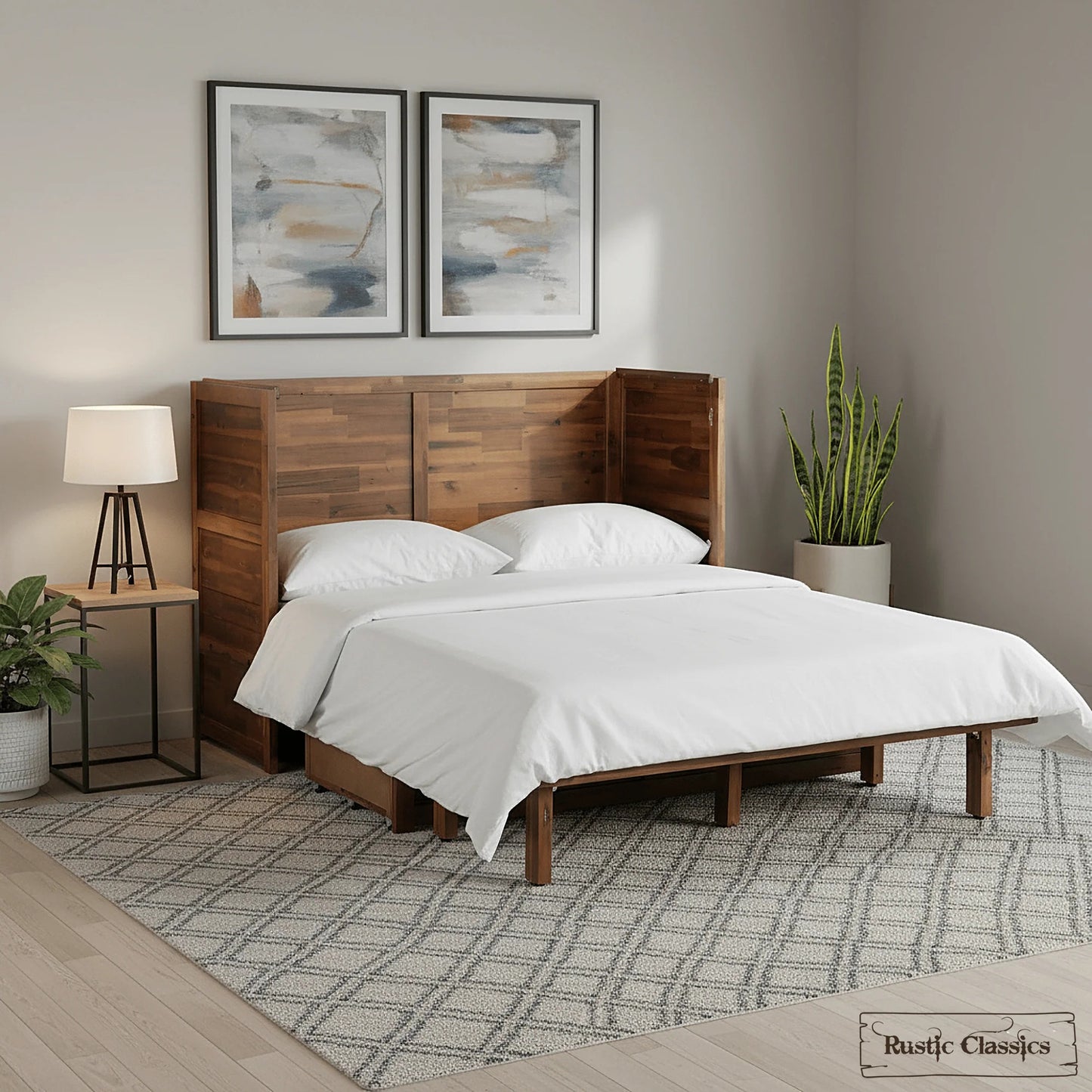 Stow Full Size Murphy Bed Cabinet Only - No Mattress - Available in 4 Colours