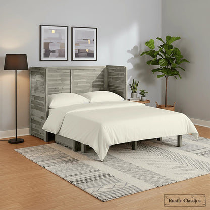 Stow Full Size Murphy Bed Cabinet with Gel Memory Foam Mattress - Available in 4 Colours