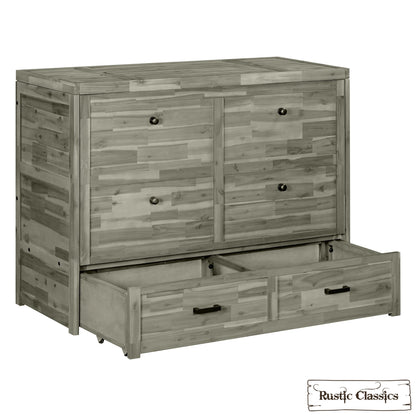 Stow Full Size Murphy Bed Cabinet with Gel Memory Foam Mattress - Available in 4 Colours