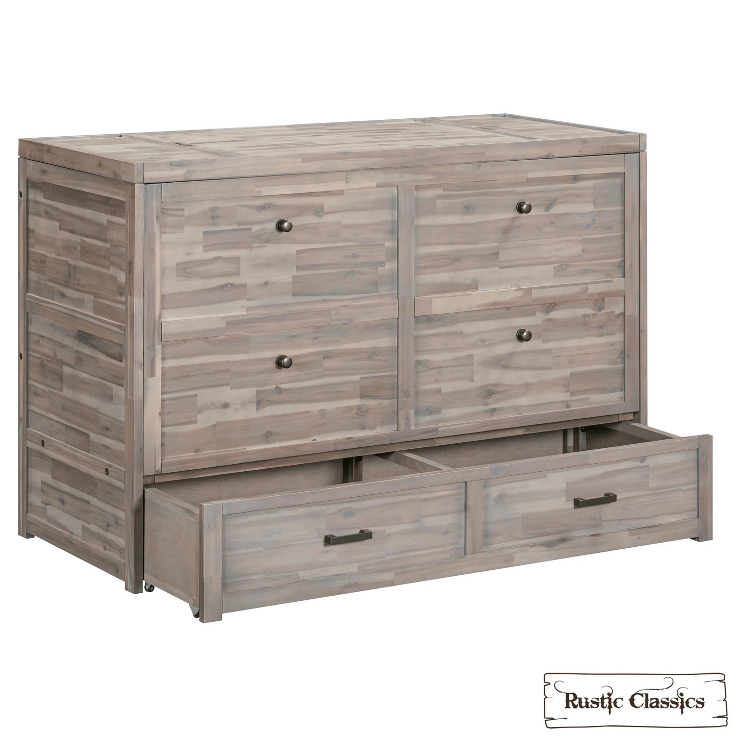 Stow Queen Size Murphy Bed Cabinet with Gel Memory Foam Mattress - Available in 4 Colours