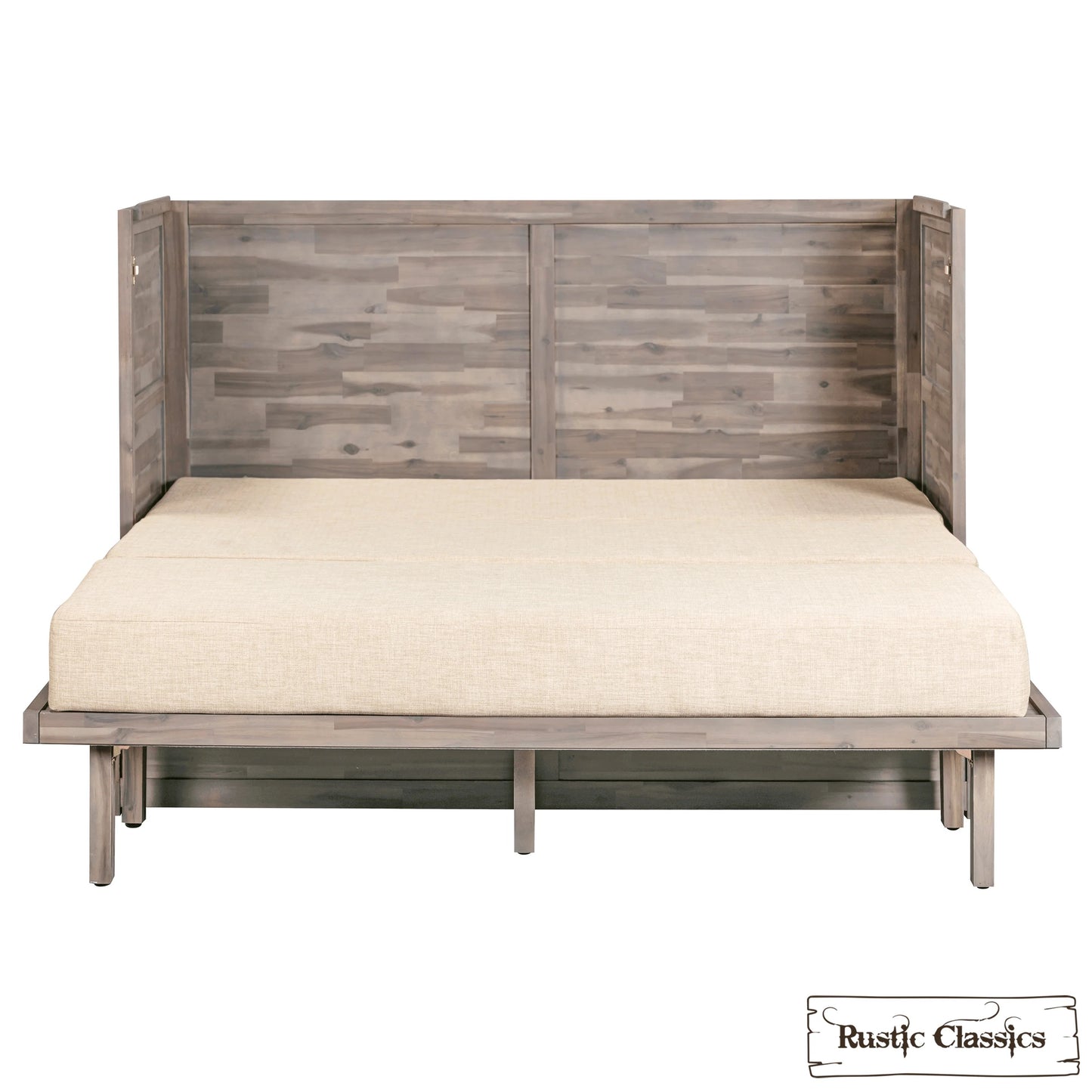 Stow Queen Size Murphy Bed Cabinet with Gel Memory Foam Mattress - Available in 4 Colours