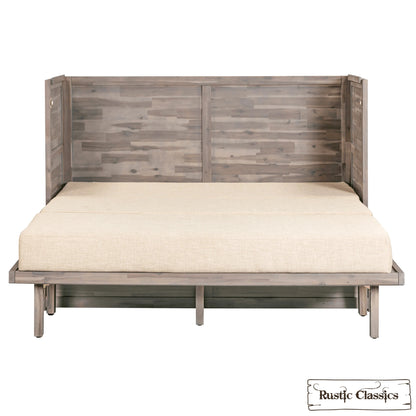 Stow Queen Size Murphy Bed Cabinet with Gel Memory Foam Mattress - Available in 4 Colours