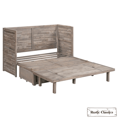 Rustic Classics Murphy Bed Stow Queen Size Murphy Bed Cabinet with Gel Memory Foam Mattress - Available in 4 Colours