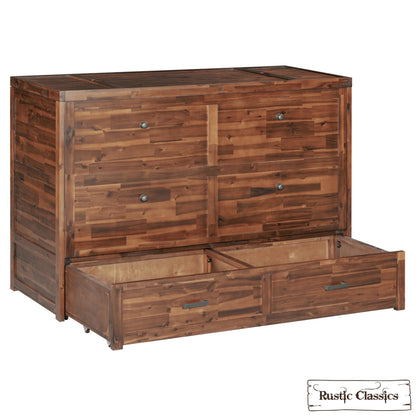 Stow Queen Size Murphy Bed Cabinet with Gel Memory Foam Mattress - Available in 4 Colours