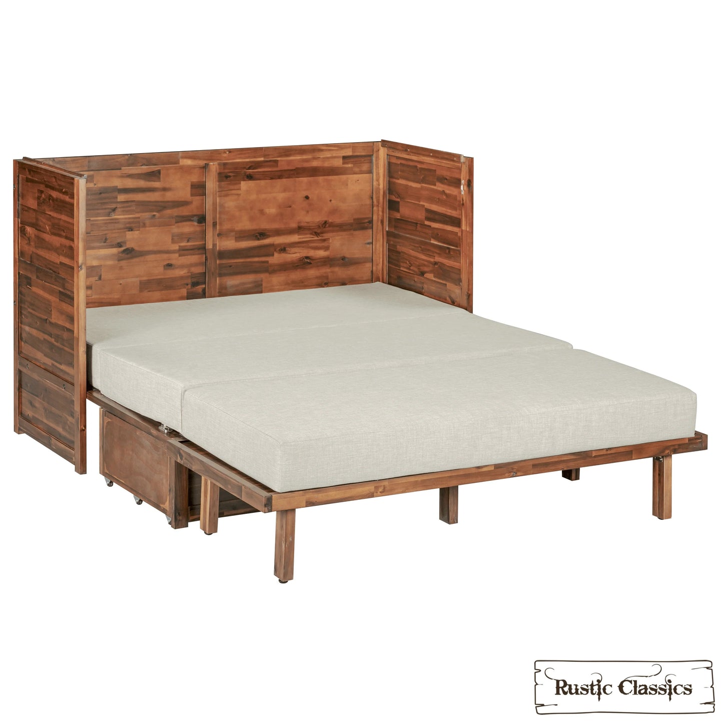 Stow Queen Size Murphy Bed Cabinet with Gel Memory Foam Mattress - Available in 4 Colours