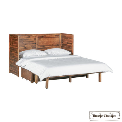Stow Queen Size Murphy Bed Cabinet with Gel Memory Foam Mattress - Available in 4 Colours