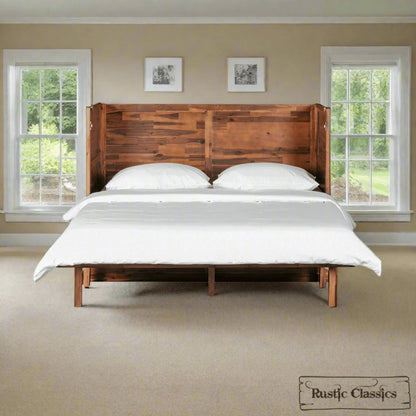 Stow Queen Size Murphy Bed Cabinet with Gel Memory Foam Mattress - Available in 4 Colours