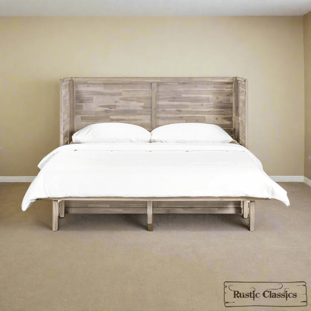 Stow Queen Size Murphy Bed Cabinet with Gel Memory Foam Mattress - Available in 4 Colours