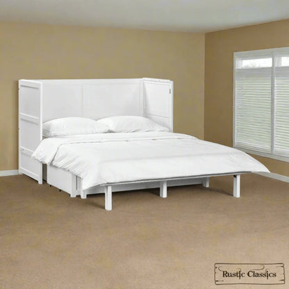 Stow Queen Size Murphy Bed Cabinet with Gel Memory Foam Mattress - Available in 4 Colours