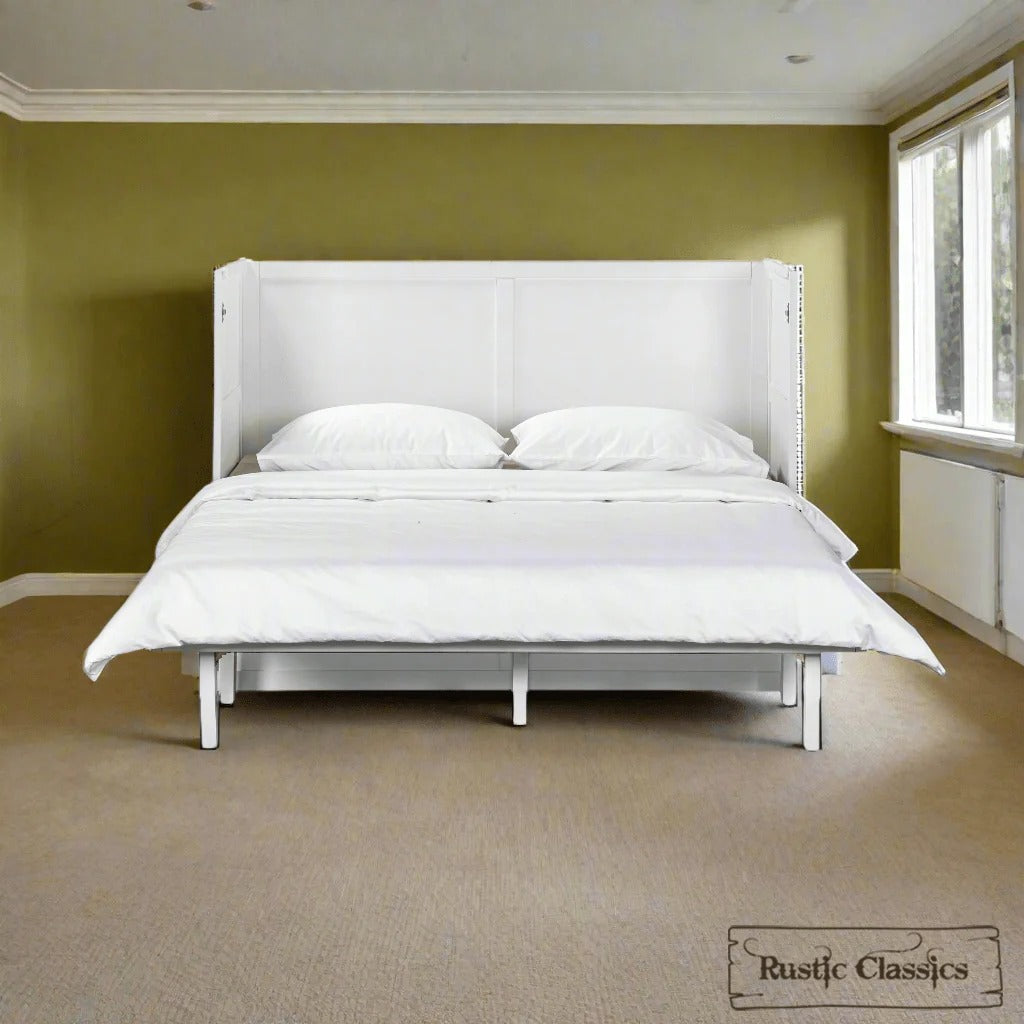 Stow Queen Size Murphy Bed Cabinet with Gel Memory Foam Mattress - Available in 4 Colours