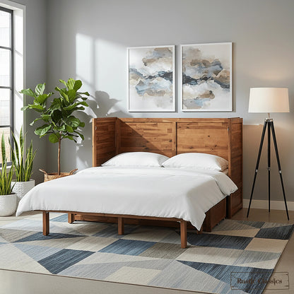 Stow Queen Size Murphy Bed Cabinet Only - No Mattress - Available in 4 Colours