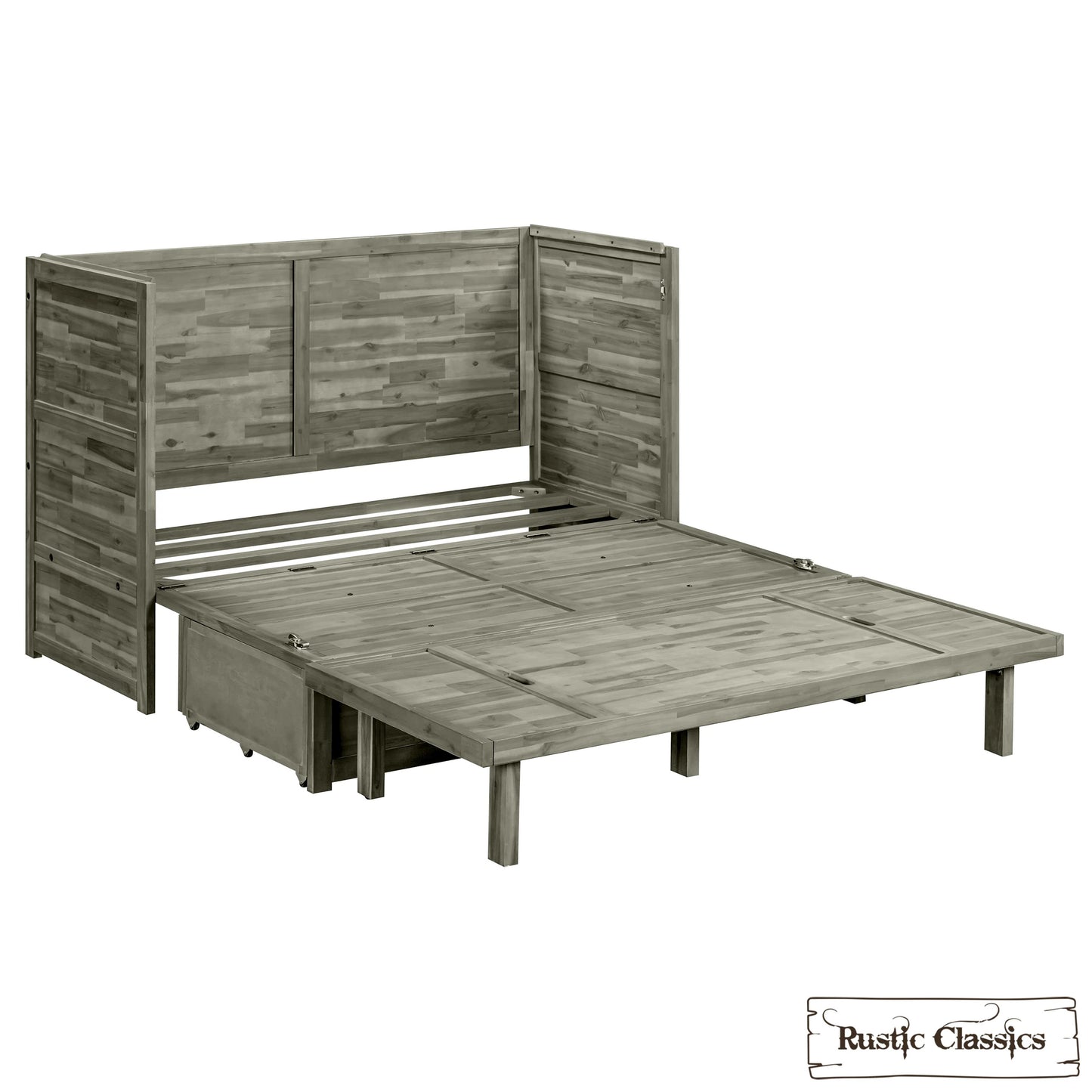 Stow Queen Size Murphy Bed Cabinet with Gel Memory Foam Mattress - Available in 4 Colours