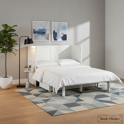 Stow Full Size Murphy Bed Cabinet with Gel Memory Foam Mattress - Available in 4 Colours