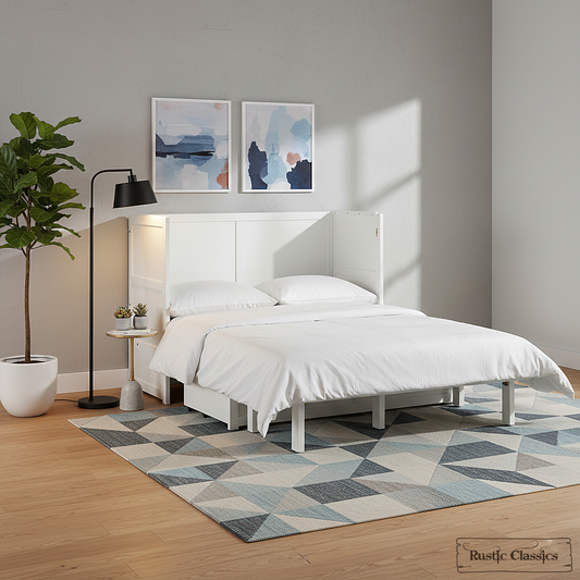 Stow Full Size Murphy Bed Cabinet with Gel Memory Foam Mattress - Available in 4 Colours