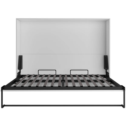 True Contemporary Murphy Wall Bed Full Heidi III White Horizontal Murphy Wall Pull Down Bed - Available in 3 Sizes