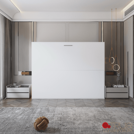 True Contemporary Heidi III White Horizontal Murphy Wall Pull Down Bed Only No Mattress, image 1