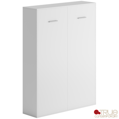 True Contemporary Murphy Wall Bed Wallie II White Vertical Murphy Wall Pull Down Bed - Available in 3 Sizes