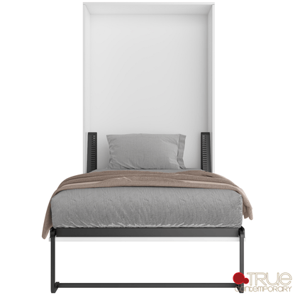 True Contemporary Murphy Wall Bed Wallie II White Vertical Murphy Wall Pull Down Bed - Available in 3 Sizes