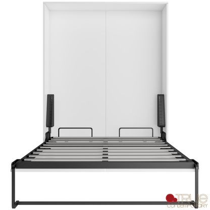 True Contemporary Murphy Wall Bed Wallie II White Vertical Murphy Wall Pull Down Bed with Mattress - Available in 3 Sizes
